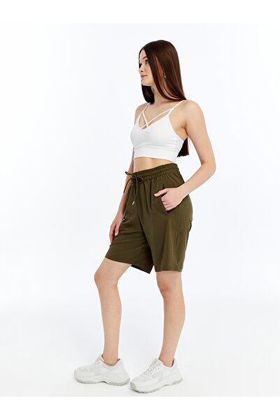 KRAVEN Women's Parachute Fabric Quick Dry Thin (Woven) Sports Bermuda Shorts with Hidden Zipper Pocket