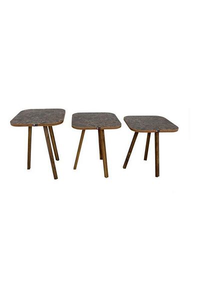 smart home 3-Piece Square Coffee And Tea Service Table Set Multicolour 38x38x50cm