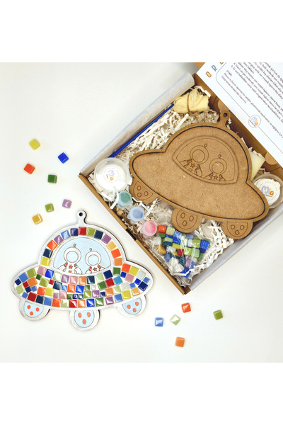 Mia Creative Art UFO Mozaik ve Boyama Çocuk Etkinlik Seti-2'si 1 arada Mozaik...