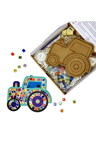 Mia Creative Art Traktör Mozaik ve Boyama Çocuk Etkinlik Seti-2'si 1 arada Mo...