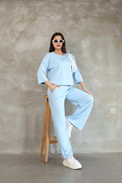 PONÇİK Kadın Modal Eşofman Takımı Soft Touche Kısa Kol Cepli Pantolon Takım