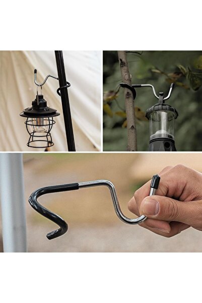 Hobibahçem HOBİBAHÇEM® Kamp İçin Çok Fonksiyonlu S-Şekilli Direk Askısı Kaymaz