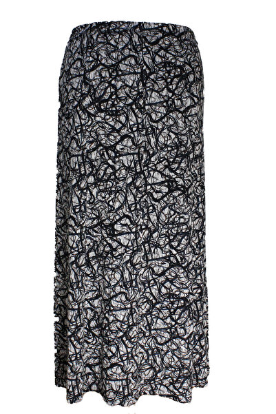 HESNA Γυναικεία Betül Battal Μέγεθος 8 τεμαχίων Ποιότητα ελαστική ριγέ μοτίβο μαύρη φούστα