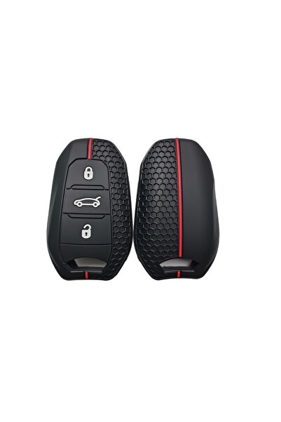 BsElektronik حافظة مفاتيح متوافقة مع بيجو ريفتر باللون الأسود - تصميم مخطط با...