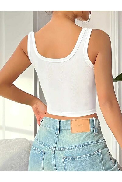 ESL ESLEM Жіночий топ з бретельками та круглим вирізом