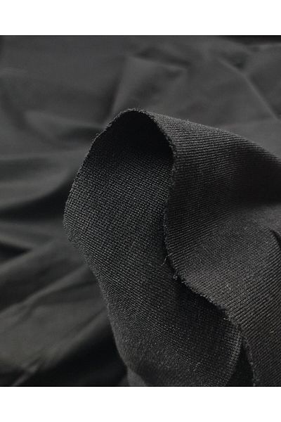 Kumaş Parça Interlock Combed Cotton in Black Color Width: 130 cm
