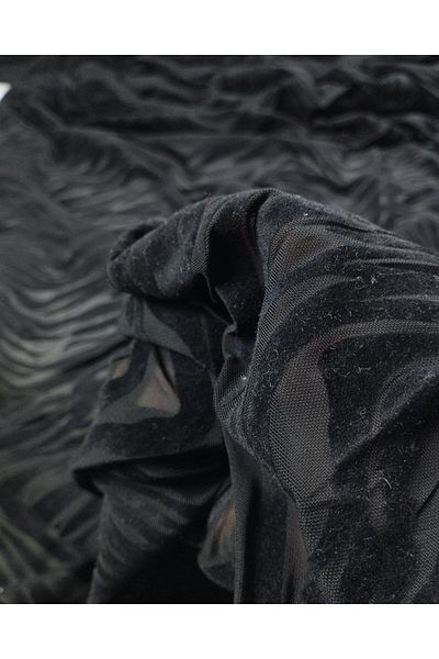 Kumaş Parça Burning Mesh in Black Color (Width 150 cm X Length 235 cm)