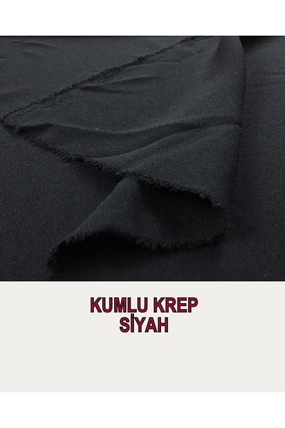 Kumaş Parça (Sand Crepe in the Color of Black cm X Length 210 cm)