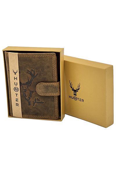 Micutz Men's Vertical Wallet Made of Genuine Leather, Compatible with Bulletin, Hunter Gold Edition