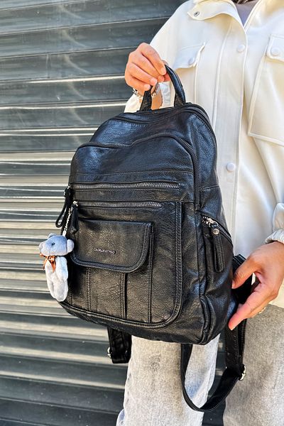 çantamgelsin Just Polo Women's Soft Leather 9 Compartment Backpack