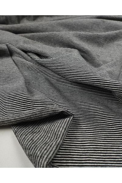 Kumaş Parça Black and White Striped Single Jersey Combed Cotton Width: 160 cm
