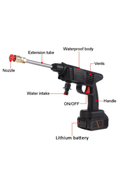 BsElektronik Araç Yıkama Tabancası Şarjlı Lityum Batarya