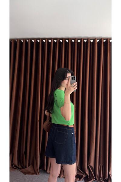 HAZELANNA Şehir Boy Lacivert Denim Şort