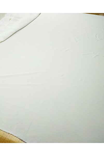 Kumaş Parça شيفون كريب باللون الأبيض (العرض 150 سم × الطول 230 سم)