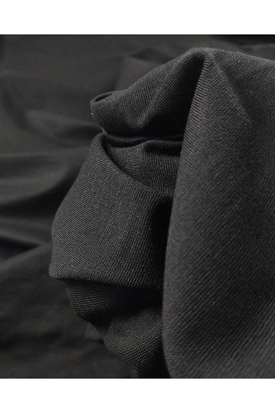 Kumaş Parça Interlock Combed Cotton in Black Color Width: 130 cm