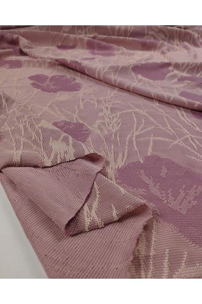 Kumaş Parça Thin Jersey with Knitted Flower Pattern in Pink Colors Width: 150 cm