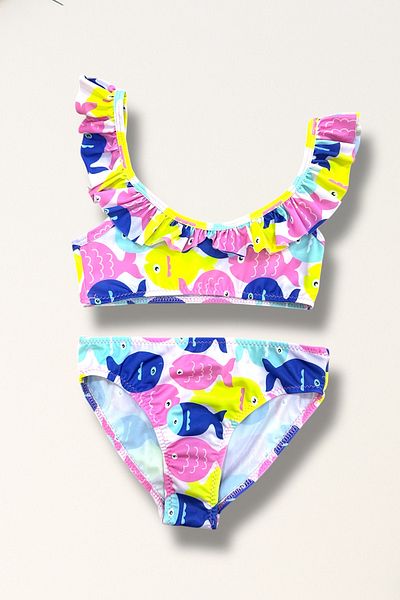 Nilmay mayo Girl's Ruffled Bikini Set