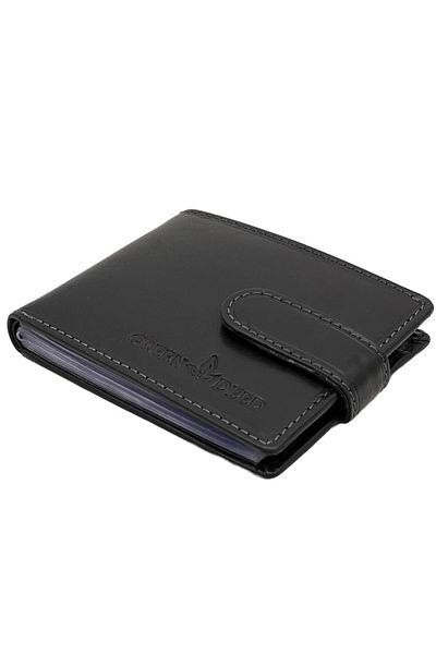 Micutz Men's Leather Wallet Black, Ideal for Cards, 10.5x8.5x1.5 cm