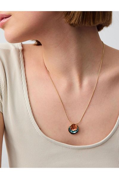 Jimmy Key Mixed Color Round Figured Adjustable Necklace