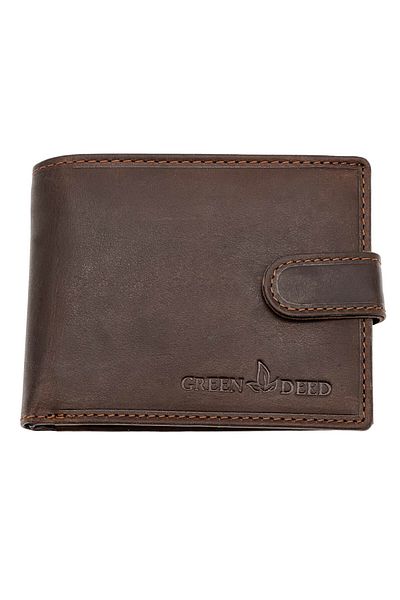 Micutz Men's Leather Wallet Dark Brown, Genuine Leather, 12x10x2 cm