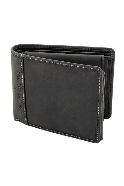 Micutz Black Wallet for Men Made of Genuine Cowhide Leather, 12x10x2 cm