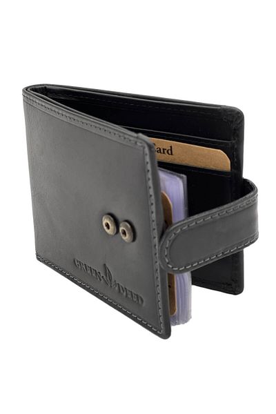 Micutz Men's Leather Wallet Black, Ideal for Cards, 10.5x8.5x1.5 cm