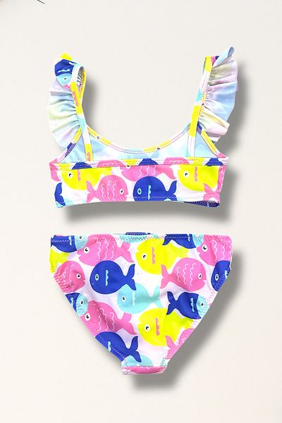 Nilmay mayo Girl's Ruffled Bikini Set