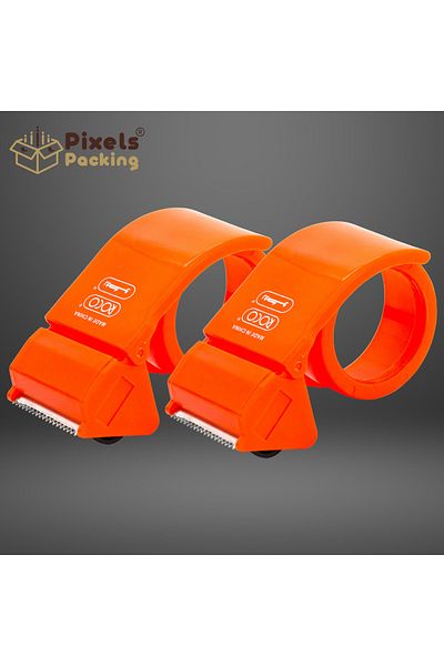 PixelsPacking 2 Pieces PixelsPacking Orange Tape Cutter, Tape Cutter, Tape Dispenser