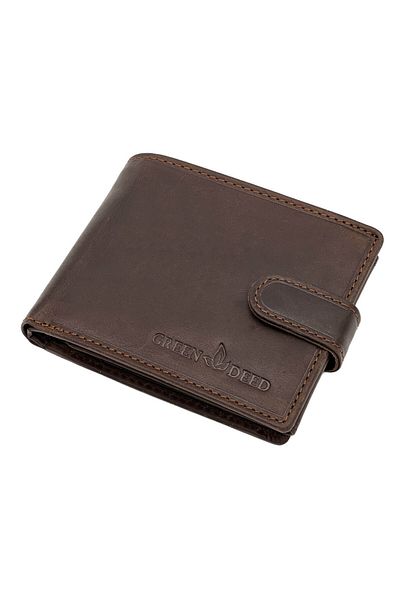 Micutz Men's Leather Wallet Dark Brown, Genuine Leather, 12x10x2 cm