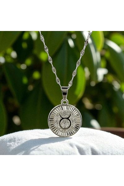 AKSESUARIM Women's Steel Zodiac Sign Necklace