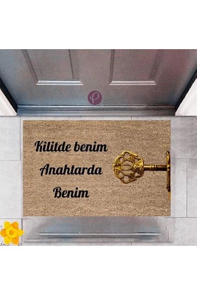 Mu Art Ahşap Bfs Door Mat Decorative Digital Printing Key P-2483