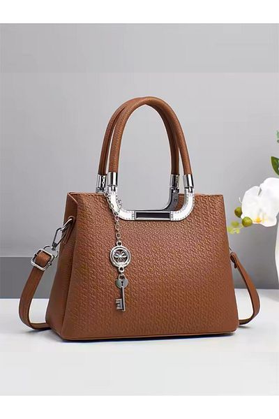 GENERAL Luxury Women's Large Capacity Crossbody Handbag High Quality Quilted Pattern - Camel Brown