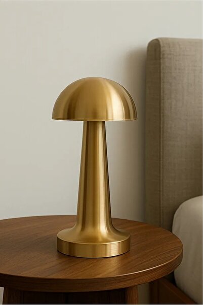 Cata CT-8429 Lizbon Mantar Gold Dokunmatik Şarjlı Dimmerli Masa Lambası