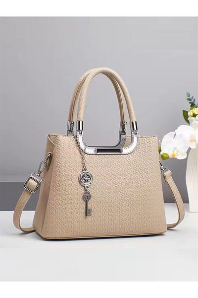 GENERAL Luxury Women's Large Capacity Crossbody Handbag High Quality Quilted Pattern - Beige