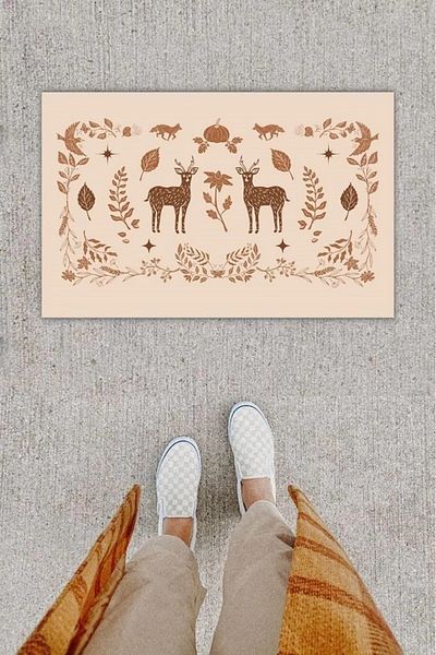 Mu Art Ahşap Bfs Digital Printing Decorative Deer Powder Door Mat K-1215