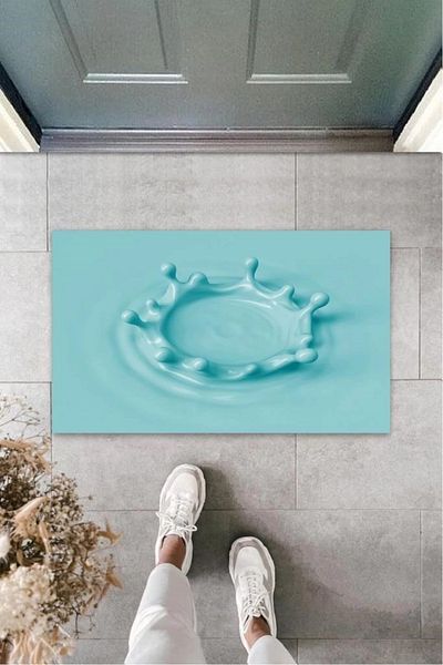 Mu Art Ahşap Bfs Digital Printing Blue Water Drop Mop K-3137