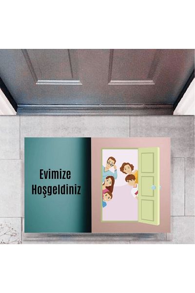 Mu Art Ahşap Bfs Door Mat Decorative Digital Printing Welcome to Our Home P-2335