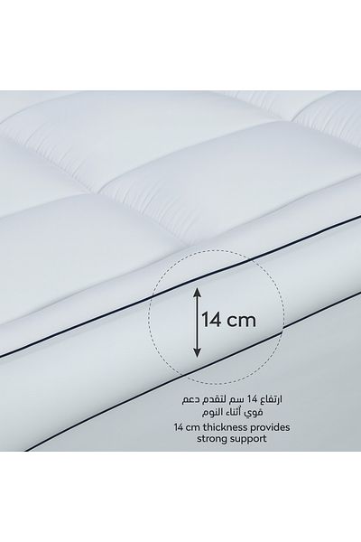 TİME Super Soft Microfiber Mattress Topper 14cm With Microfiber Filling and 360° Rubber Edges