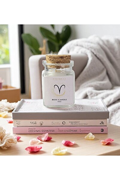 Pisidesa Koç Burcu Gül Kokulu Soya Wax Mum – Zodiac Hediye & Birthday Candle,...