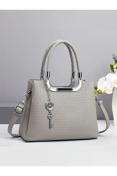 GENERAL Luxury Women's Large Capacity Crossbody Handbag High Quality Quilted Pattern - Grey