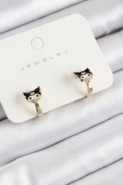 Clariss Brass Kuromi Model Gold Color Children's Earrings