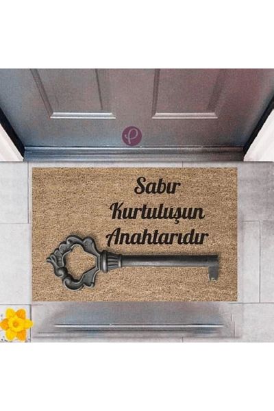 Mu Art Ahşap Bfs Door Mat Decorative Digital Printing Key P-2392