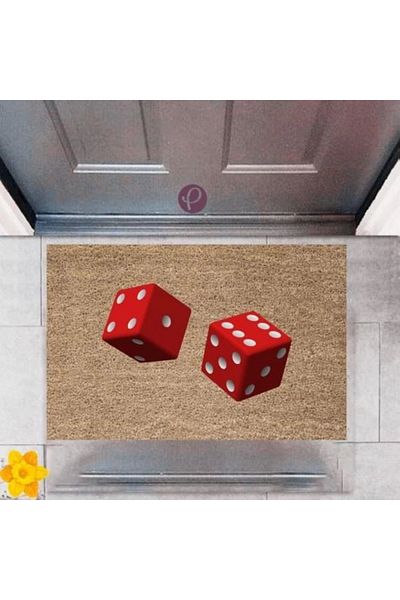 Mu Art Ahşap Bfs Door Mat Decorative Digital Printing Dice P-2404