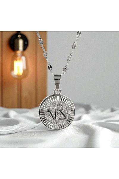 AKSESUARIM Women's Steel Zodiac Sign Necklace