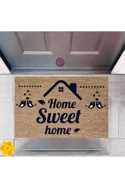 Mu Art Ahşap Bfs Door Mat Decorative Digital Printing Home Sweet Home P-2442
