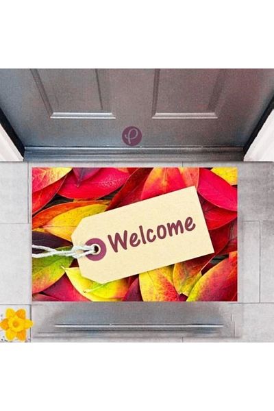 Mu Art Ahşap Bfs Door Mat Decorative Digital Printing Welcome P-2340