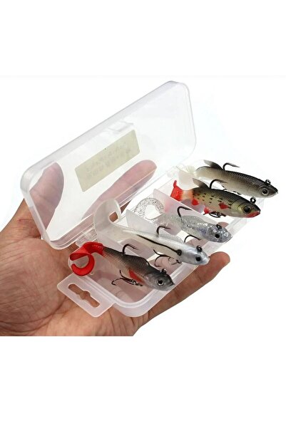 Schulzz 5 Adet Yumuşak Silikon Sırtlı Çift Iğneli Olta Yem Seti Wobbler T-tai...