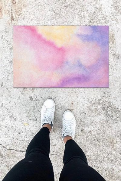 Mu Art Ahşap Bfs Digital Printing Marbled Cloud Pattern Door Mat K-1005