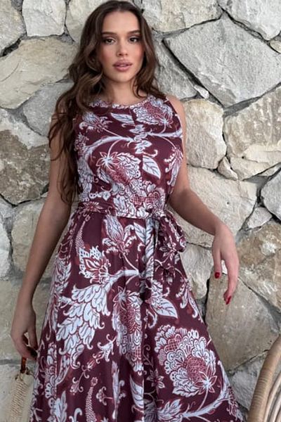 ESSFASIHON Salopetă cu model cu picioare largi și curea groasă, cu buzunare pe două fețe