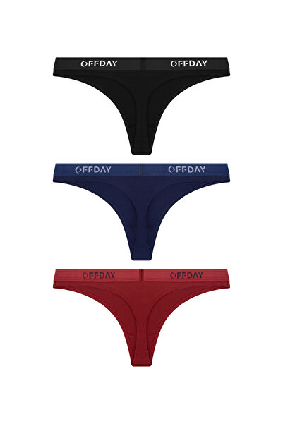 offday Essential Kadın Tanga 3'lü – Modal Pamuk, Doğal Yapı, Esnek Ve Terletmez, Kutulu
